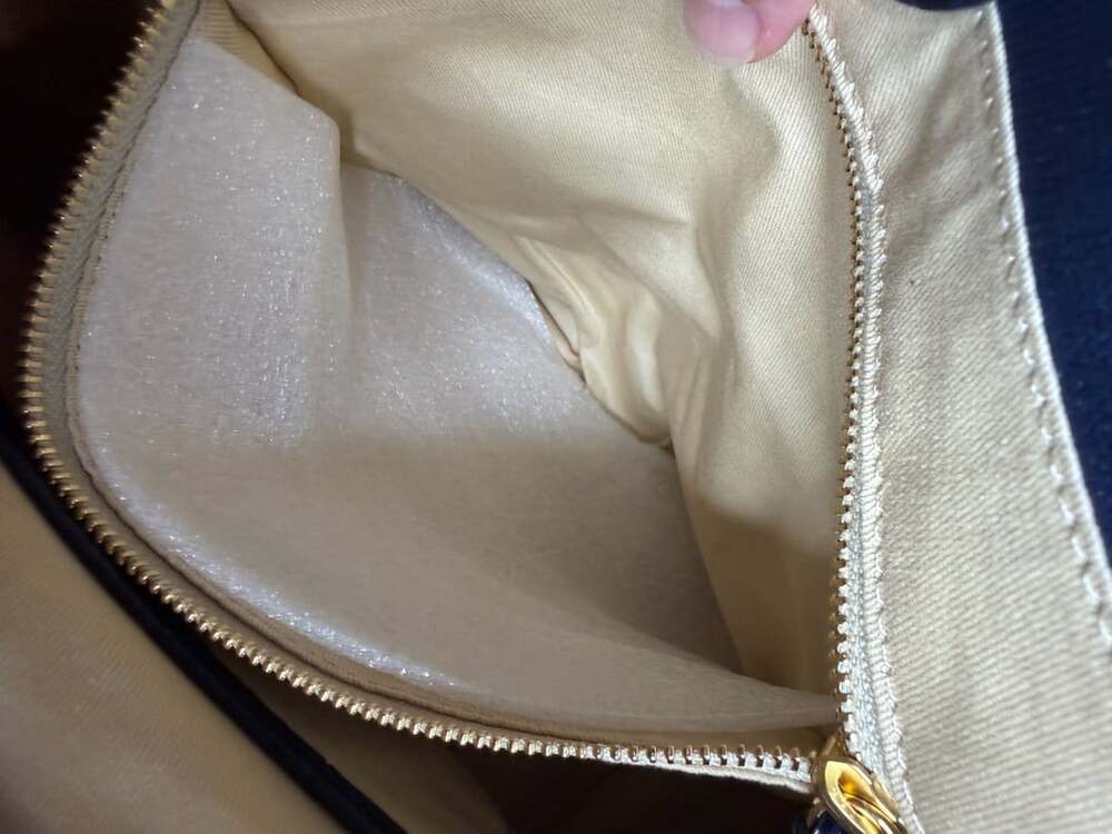 Lauren Ralph Lauren Witley Medium Bucket Bag Navy Canvas Croc Leather MSRP $375 - Picture 8 of 9